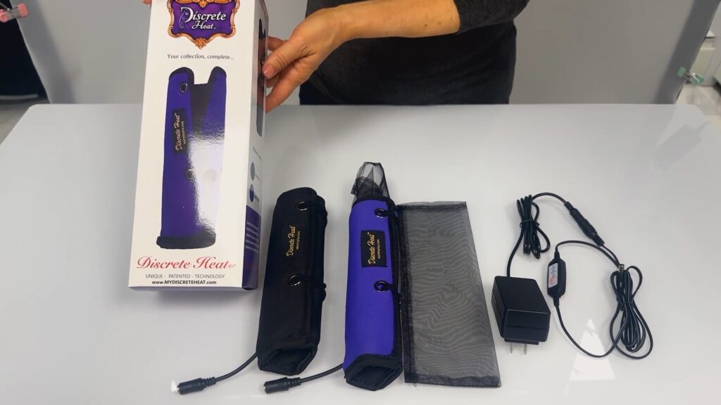 The client is using the adult toy heating device